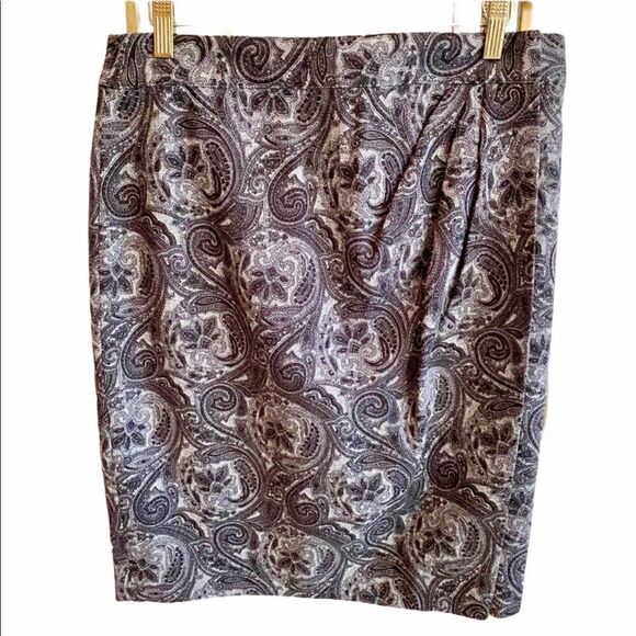 Talbots Wool Blend Paisley Wrap Skirt Lined - Picture 1 of 7